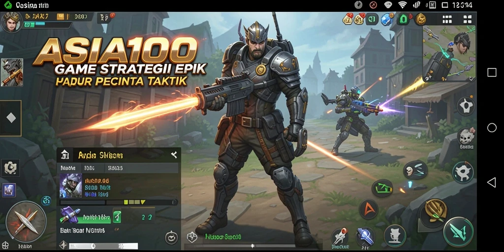 Tampilan mendebarkan dari gameplay strategis ASIA100.