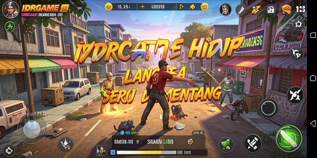 Screenshot gameplay IDRGAME menampilkan interaksi karakter dalam simulasi hidup.