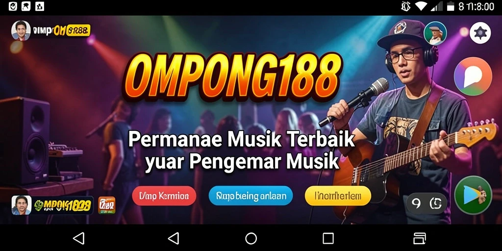 Tampilan gameplay OMPONG188 dengan tantangan musik yang seru.