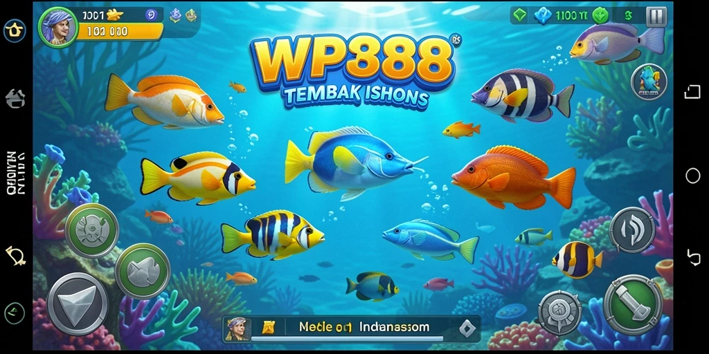 Tampilan gameplay seru dalam WP888 dengan ikan beragam.