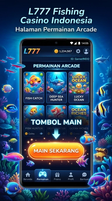 Tampilan awal aplikasi l777 dengan daftar kategori aplikasi.